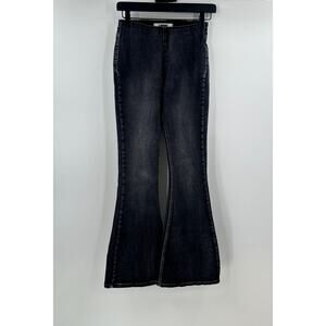 Rock & Roll Denim Bargain Bell Pull On Super Flare Jeans Black Wash Size 25